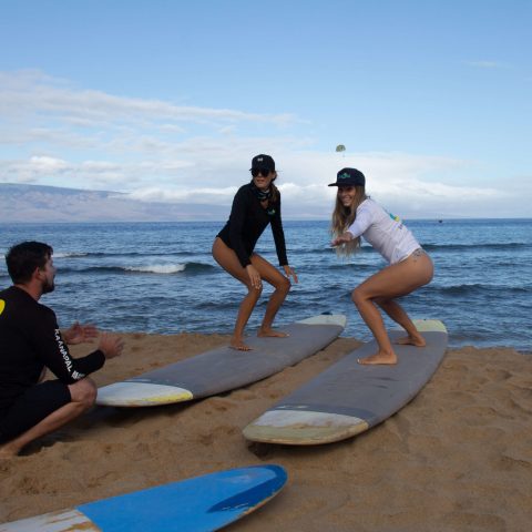 a group of people on a beach
